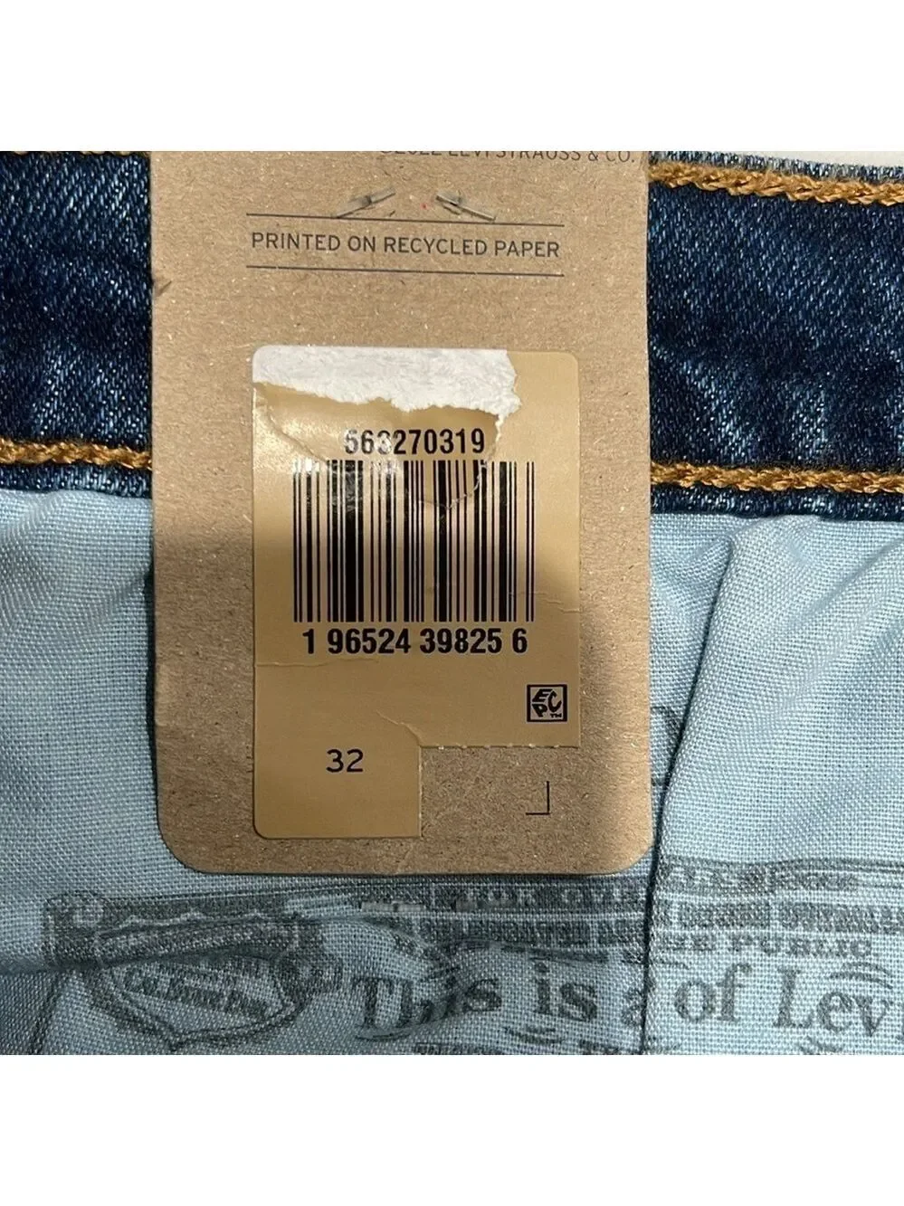 NWT Levi’s 501 Cut Off High Rise Jean Shorts SZ 32 Blue